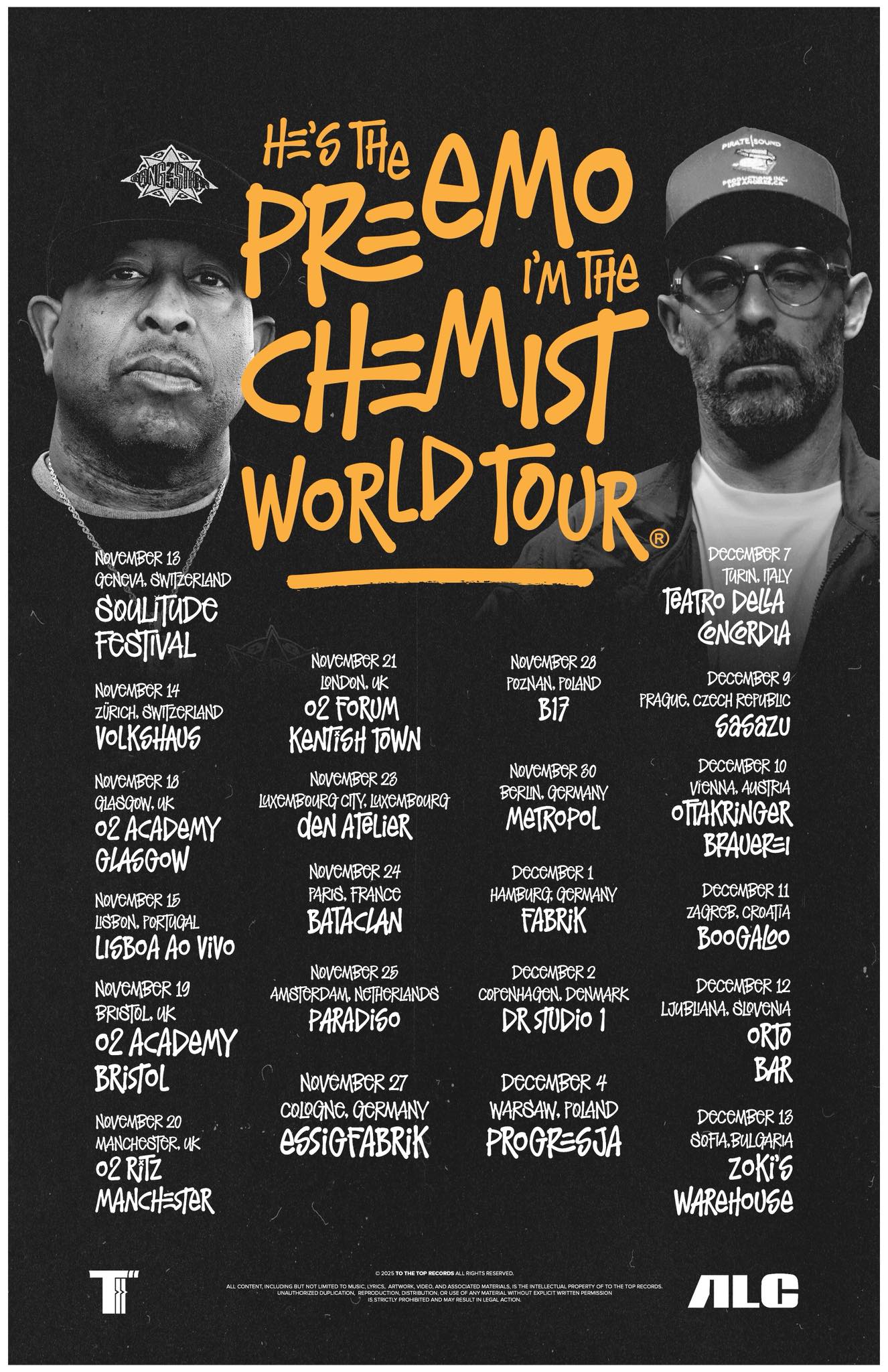 DJ Premier He's The Preemo, I'm The Chemist World Tour Poster